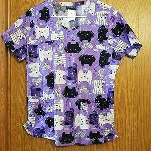 Sanibel Scrub medium purple dog and cat scrub top
